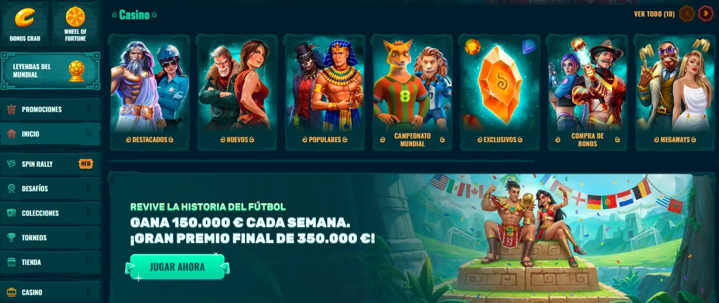 Spinanga Casino Página principal